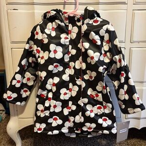 Hunter Kids Black and White Floral Raincoat